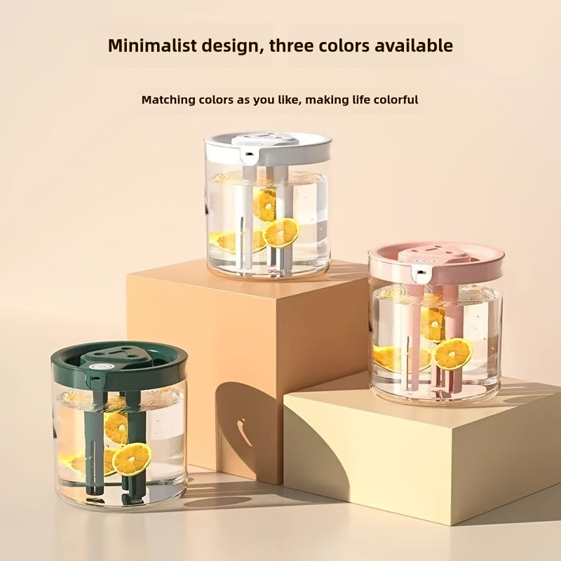 USB-Powered Humidifier with Triple Jet Technology 3-Speed Mist Warm Night Light for Home Office Dorms