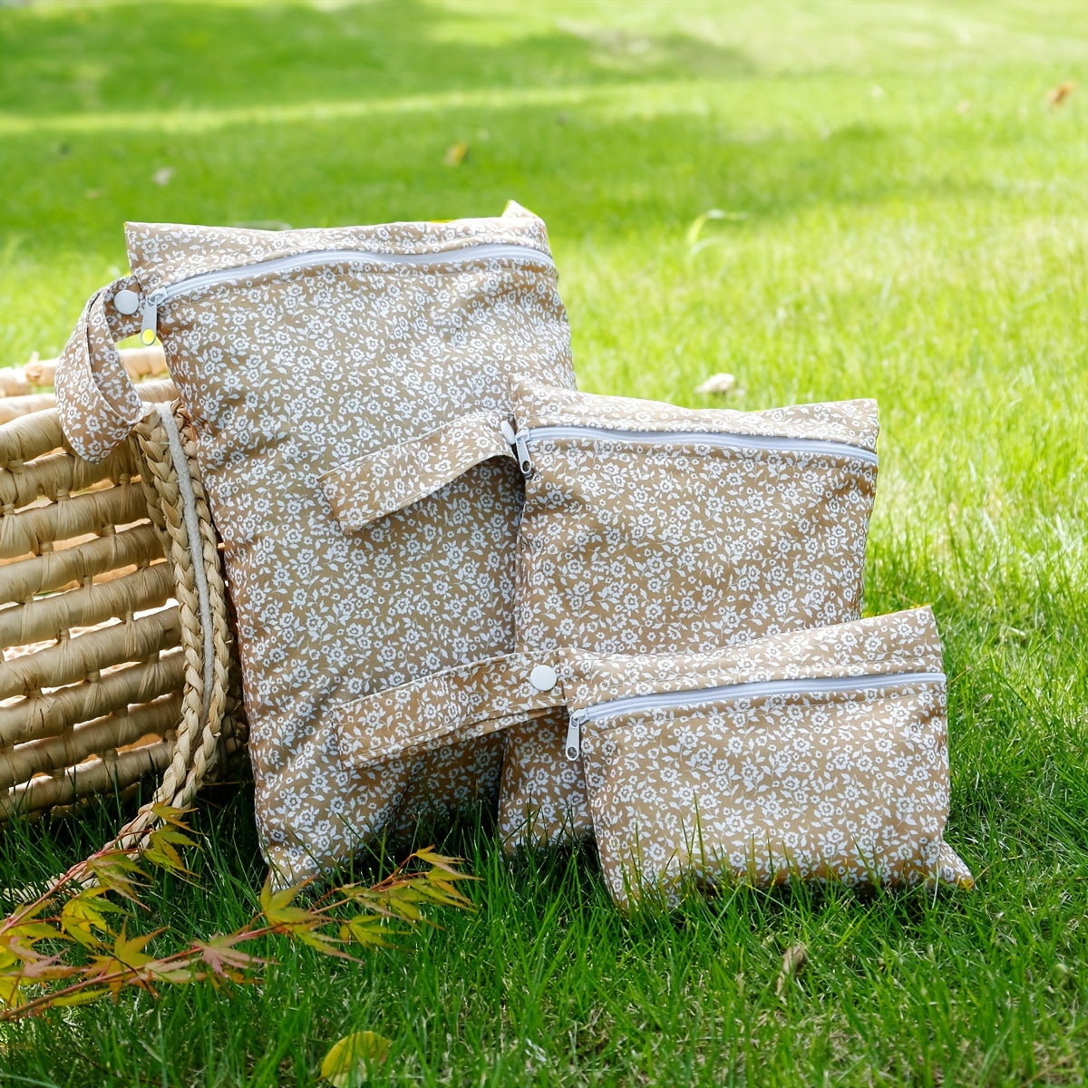 Set of Three Waterproof Washable Travel Bags for Beach, Pool, and Gym