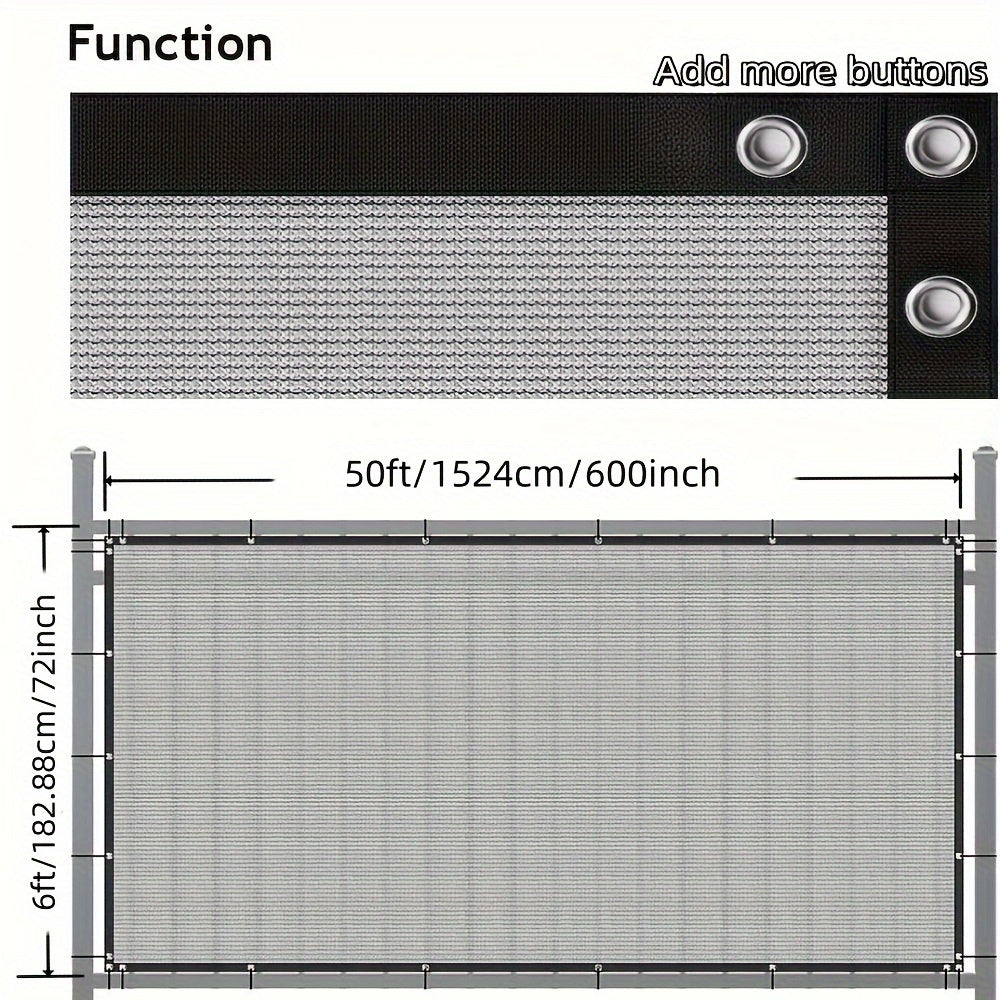 150GSM Gray Privacy Fence Screen for Outdoor Balcony Yard Pool Porch Windproof with Zip Ties