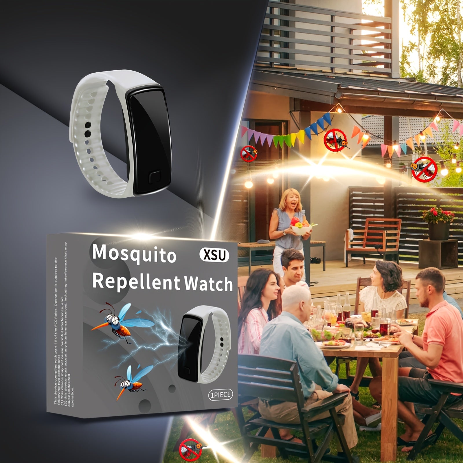 Uniseks silikon sivuvchilarni qaytaruvchi soat, hasharotlar va chivinlarni o‘ldiruvchi, tashqi foydalanish uchun bilaguzuk