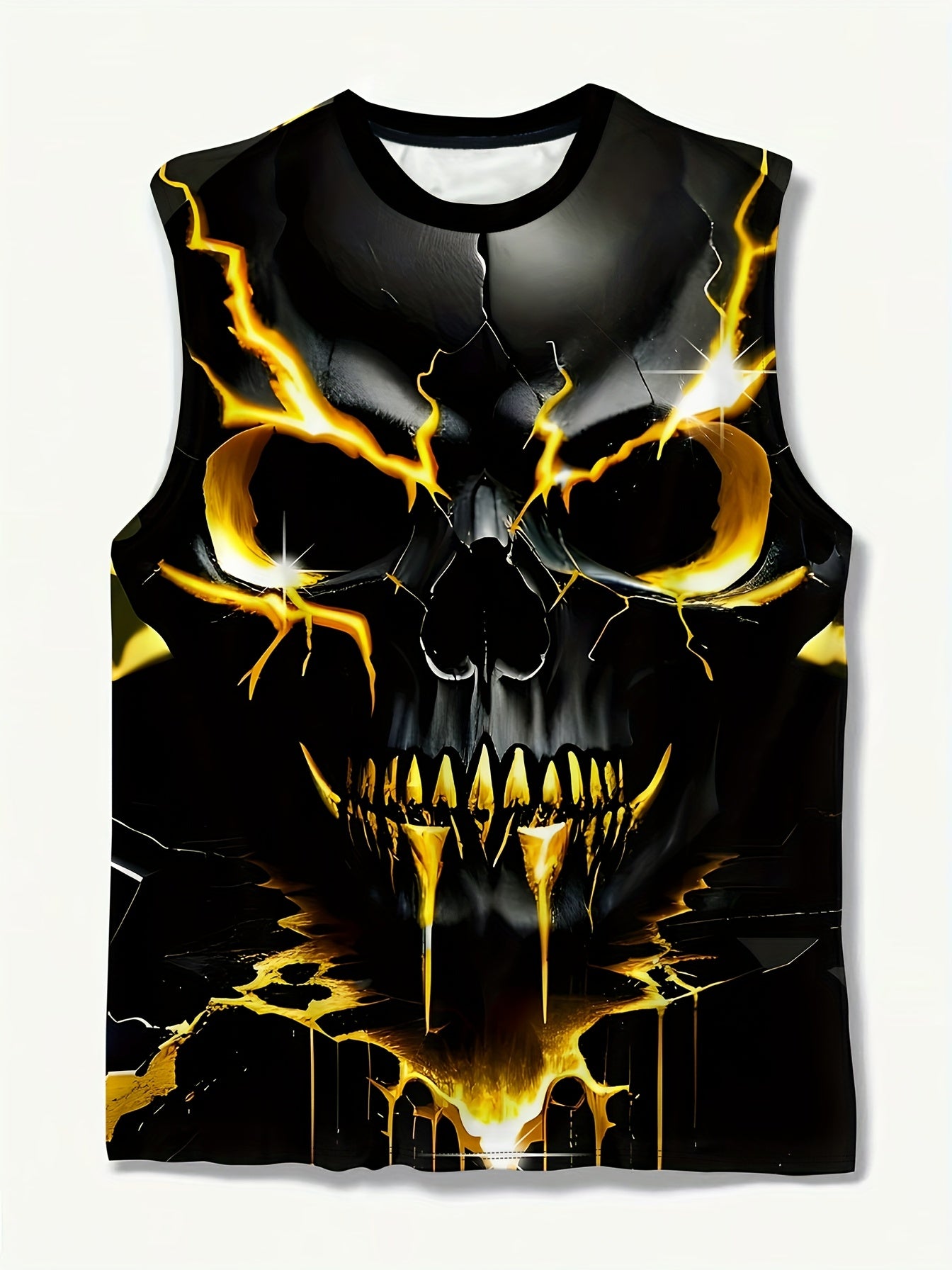 Erkaklar uchun kattalar o'lchamidagi yengsiz tank top, karikatura qasr bosma bilan, yozgi fitnes va sport uchun mukammal. Zanjir marjon dizayni va tasodifiy uslubga ega bo'lib, kattalar o'lchamidagi qulay moslikni ta'minlaydi.