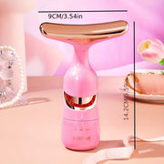 3-in-1 Beauty Device with Vibration Massager for Eyes, Face, Neck Pink