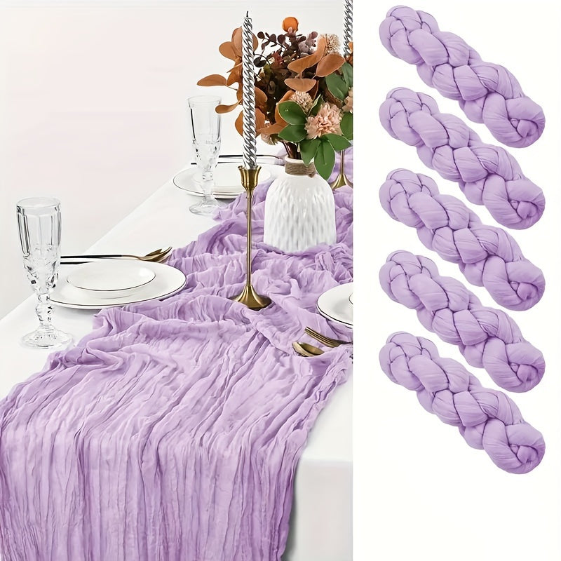 Set of 5 Handmade Polyester Table Runners for Weddings and Events