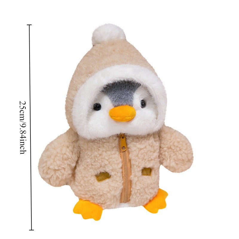 Soft Polyester Penguin Plush Doll for Girls Ages 0+ with Ragdoll Pillow