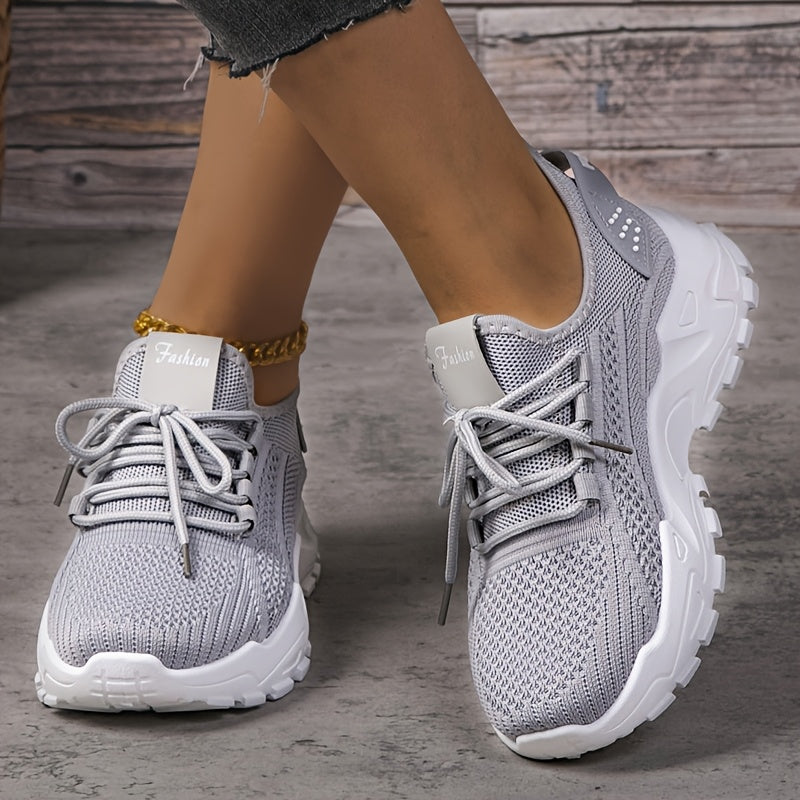 Women's Slip-On Sneakers Breathable Mesh Casual Shoes White Black
