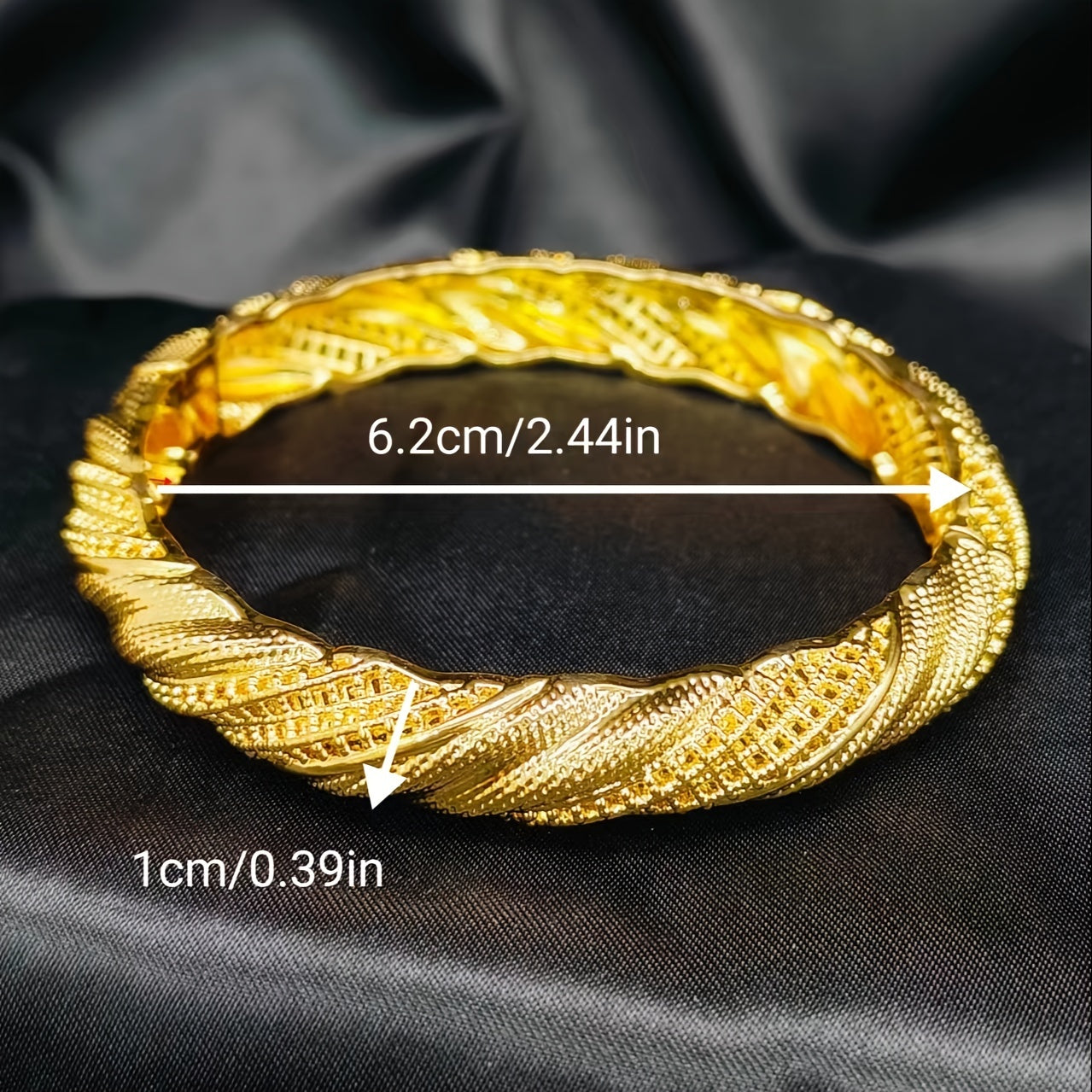 Set of 4 Vintage Boho Gold-Tone Open Cuff Bangles Zinc Alloy Hollow Carved Bracelets for Women