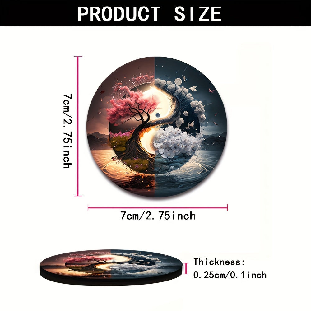 Набор из 2 подстаканников для автомобиля с голубым светящимся дизайном дерева, резиновые, моющиеся автомобильные аксессуары