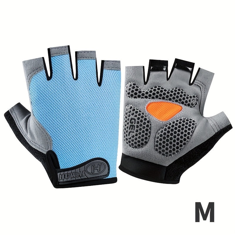 Half-Finger Breathable Polyester Fitness Gloves for Outdoor Sports Non-Slip