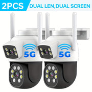2 Pack 4MP Wireless Outdoor Security Cameras with PTZ Color Night Vision AI Motion Detection