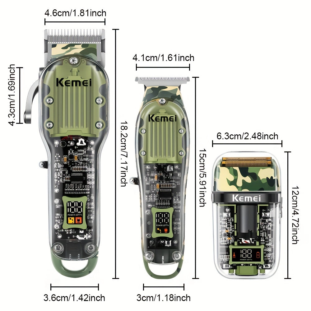 Cordless Hair Clipper Kit with USB Rechargeable Trimmer Scissors Comb Set