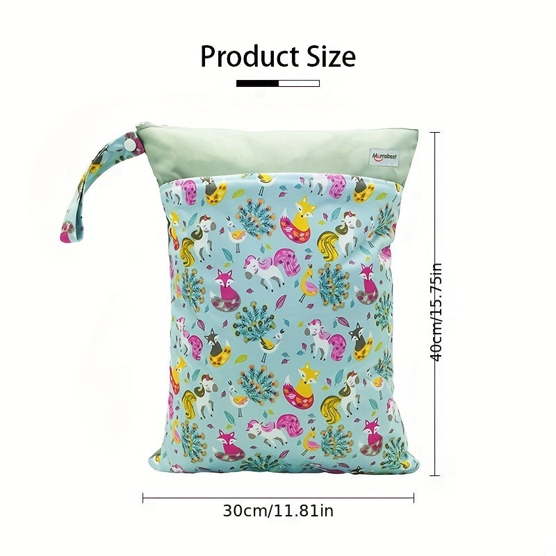 Waterproof Reusable Wet Dry Bag for Cloth Diapers and Pump Parts with Zipper Pockets