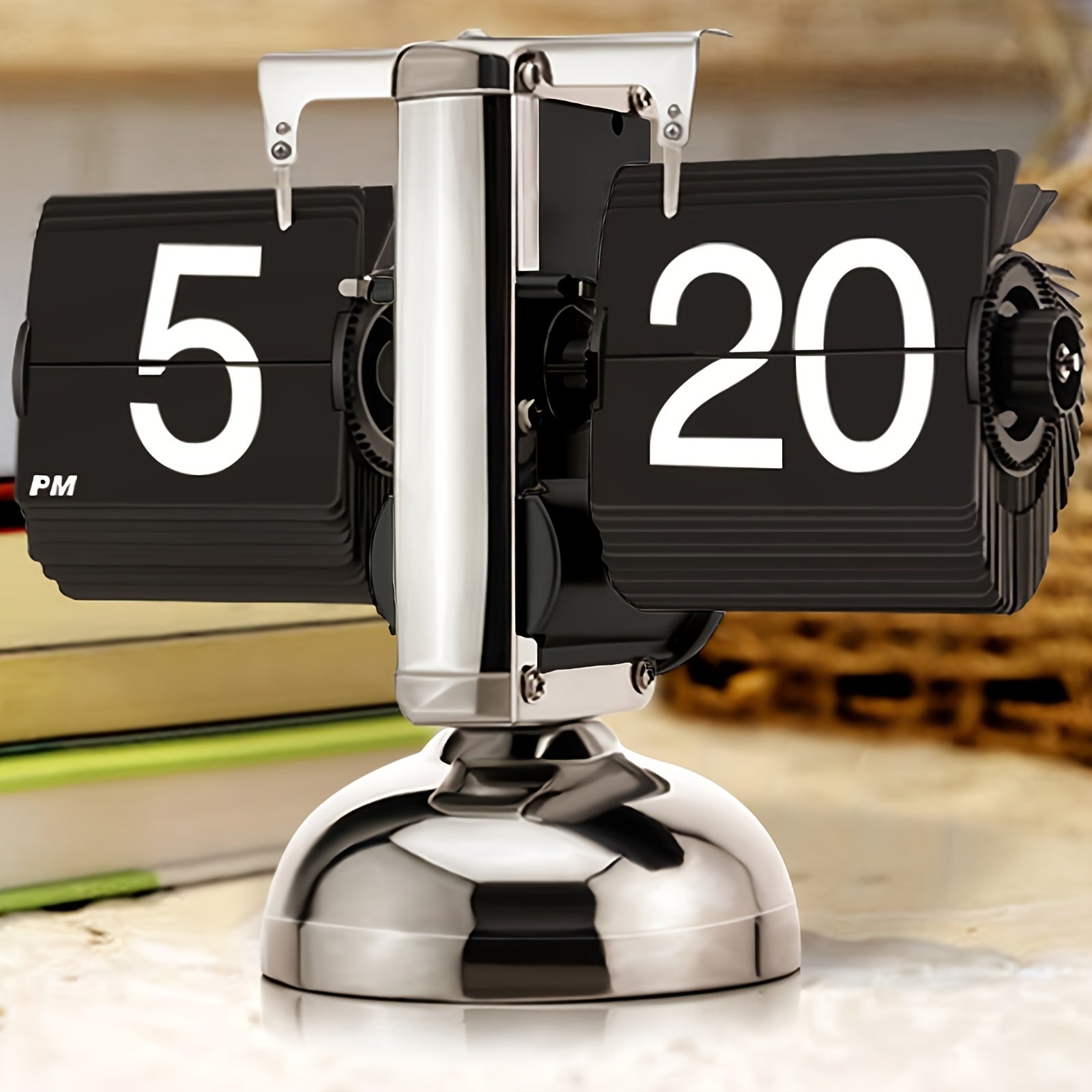 Digital Flip Clock Battery Powered Large Numbers for Home Office Outdoor Storage