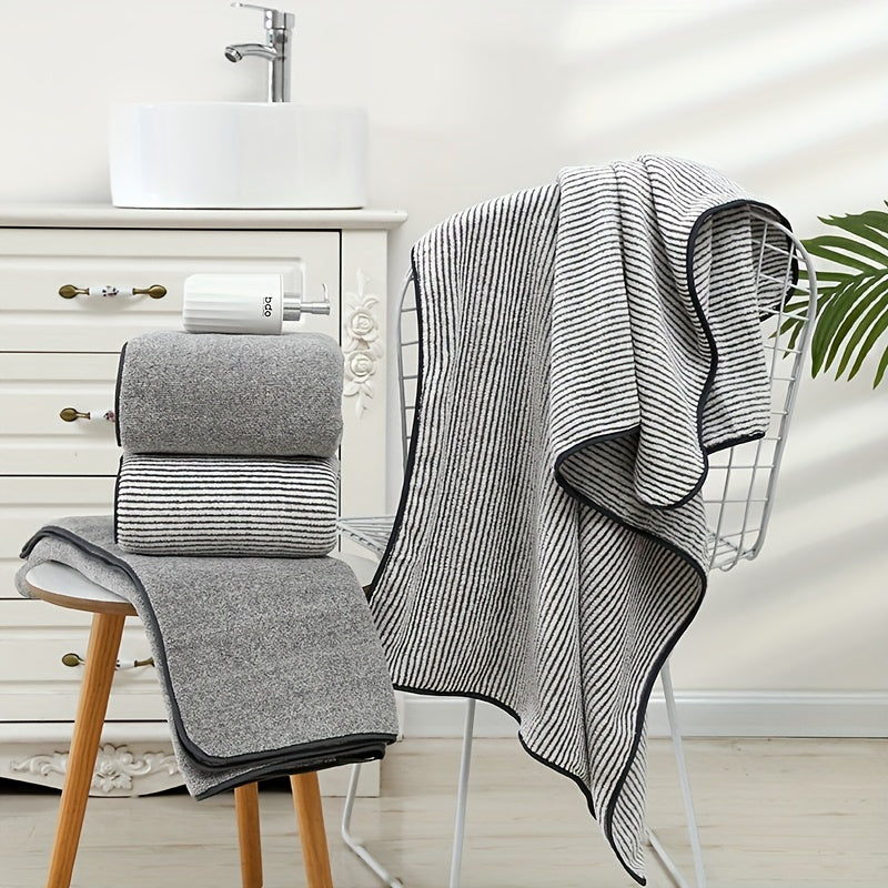 Set of 2 Absorbent Breathable Microfiber Bath Towels for Fitness and Yoga