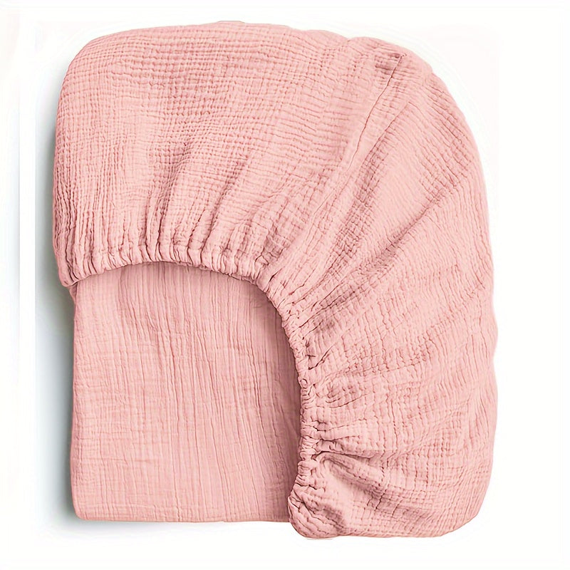 Muslin Fitted Crib Sheet 100% Cotton Breathable Softness for Standard Mattress