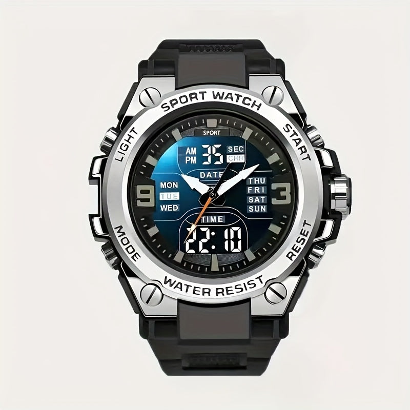 Reloj deportivo multifuncional para exteriores para hombres con diseño electrónico elegante para jóvenes