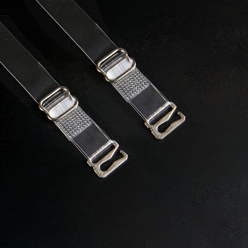 10 Transparent Shoulder Straps with Metal Buckles for Women's Lingerie Set of 10