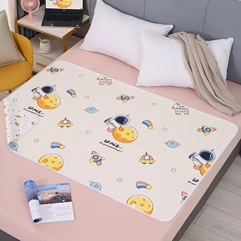 Waterproof Mattress Protector with Reversible Cartoon Design Thick Quilted Material in Mixed Colors