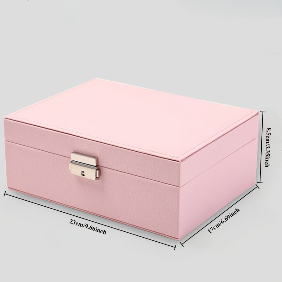 Caja de almacenamiento para joyas de lona impermeable, organizador para anillos, pendientes, collares y pulseras, para debajo de la cama
