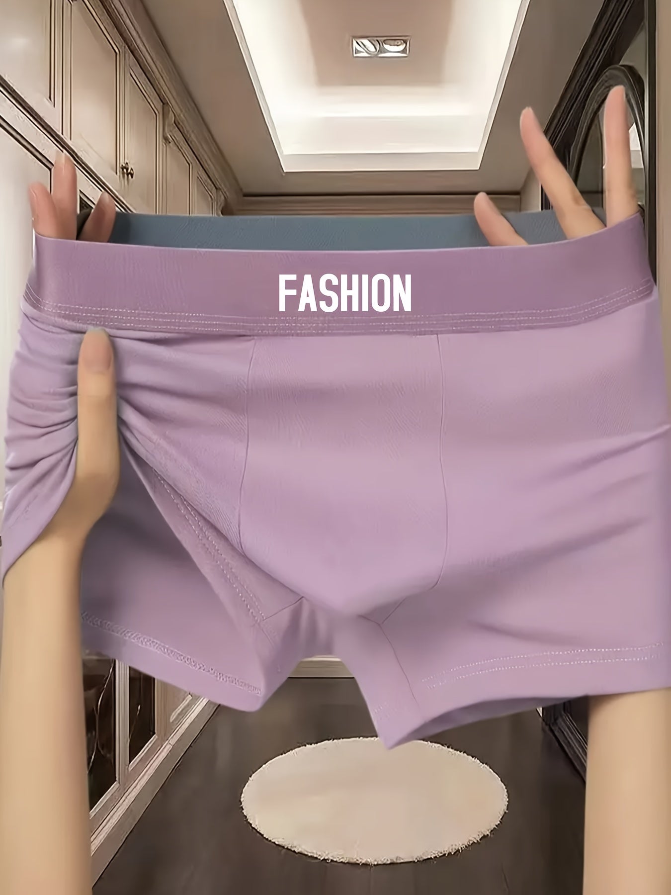 Men's 3-Piece Breathable Cotton Elastane Underwear Set Casual Solid Color Shortie