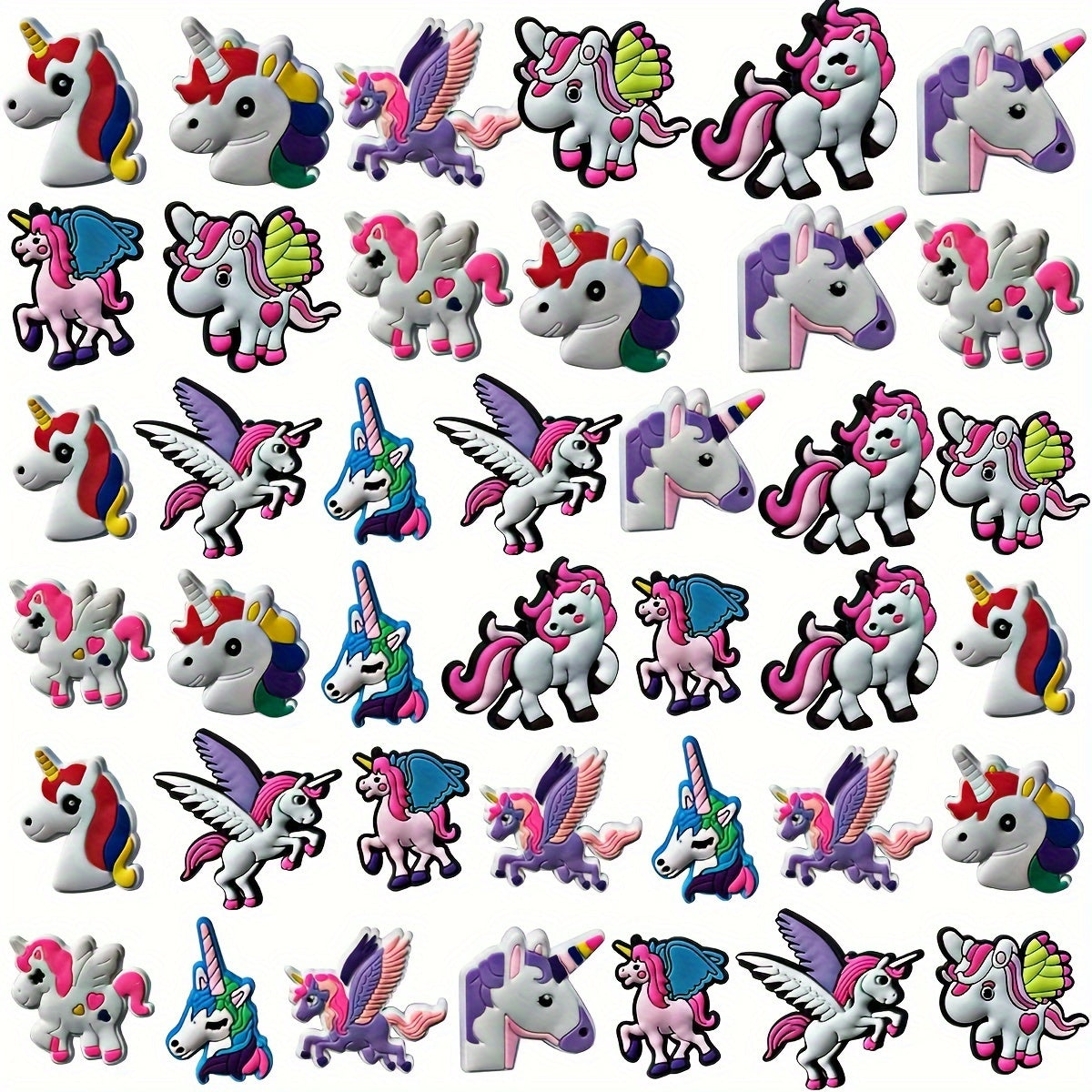 Unisex Plastic Unicorn Shoe Decoration Charms for Sneakers, DIY Accessories