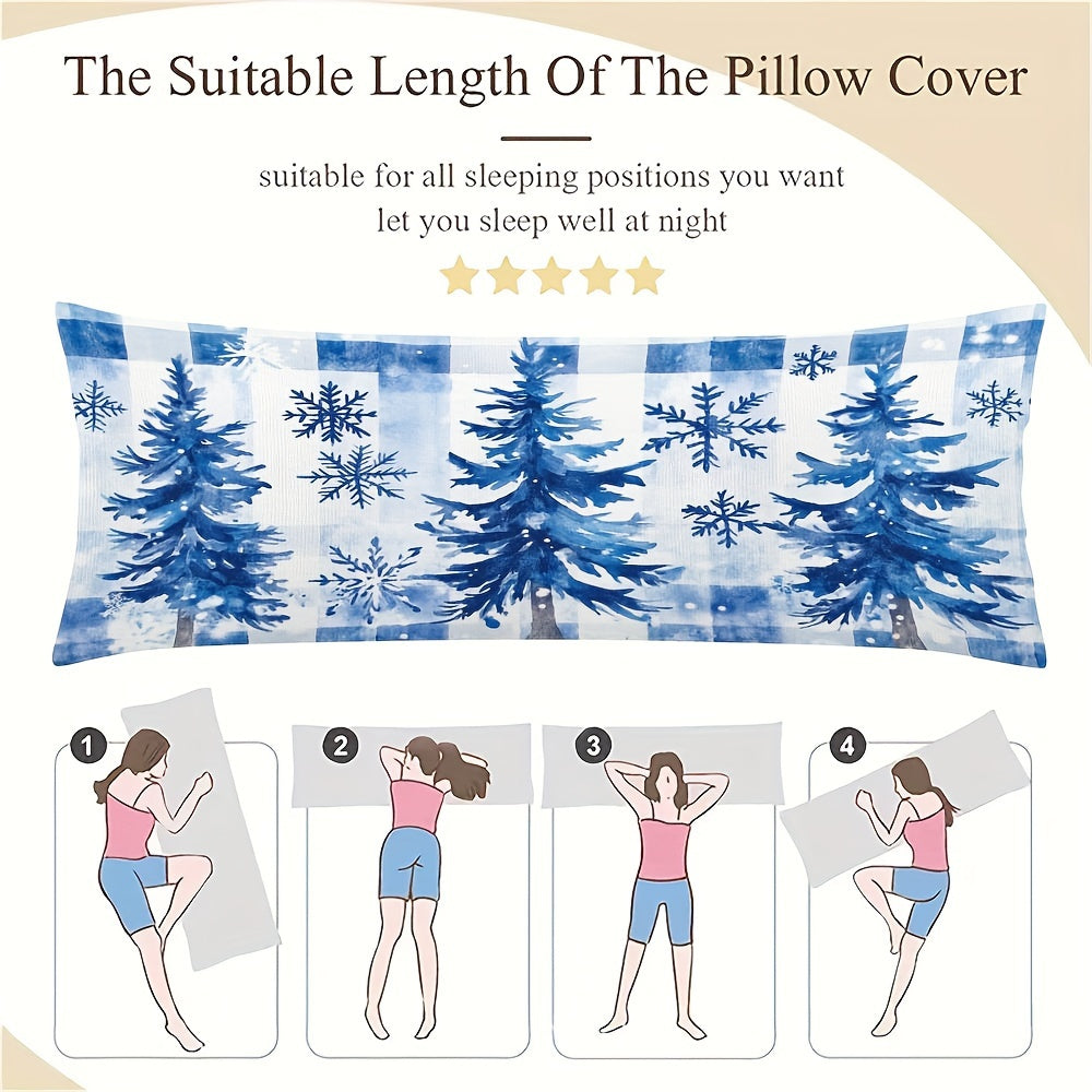 Festive Christmas Tree Decorative Pillow Cover Double-Sided Woven Polyester for Sofa and Home Decor