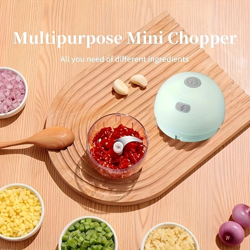 Мини-измельчитель для продуктов с сменными насадками для нарезки и измельчения, перезаряжаемый через USB