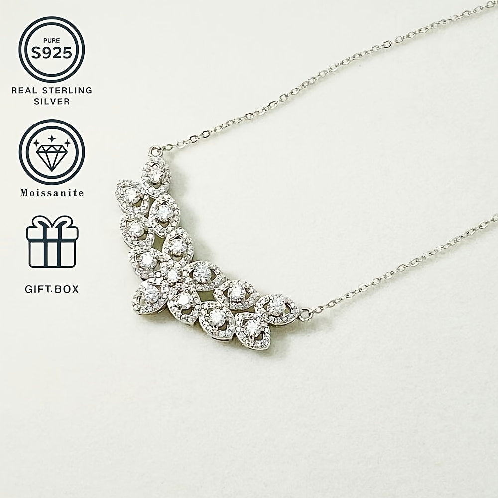 Boho-Chic 0.1 Carat D-Grade Moissanite Necklace Sterling Silver Lab-Created December Birthstone Lightweight