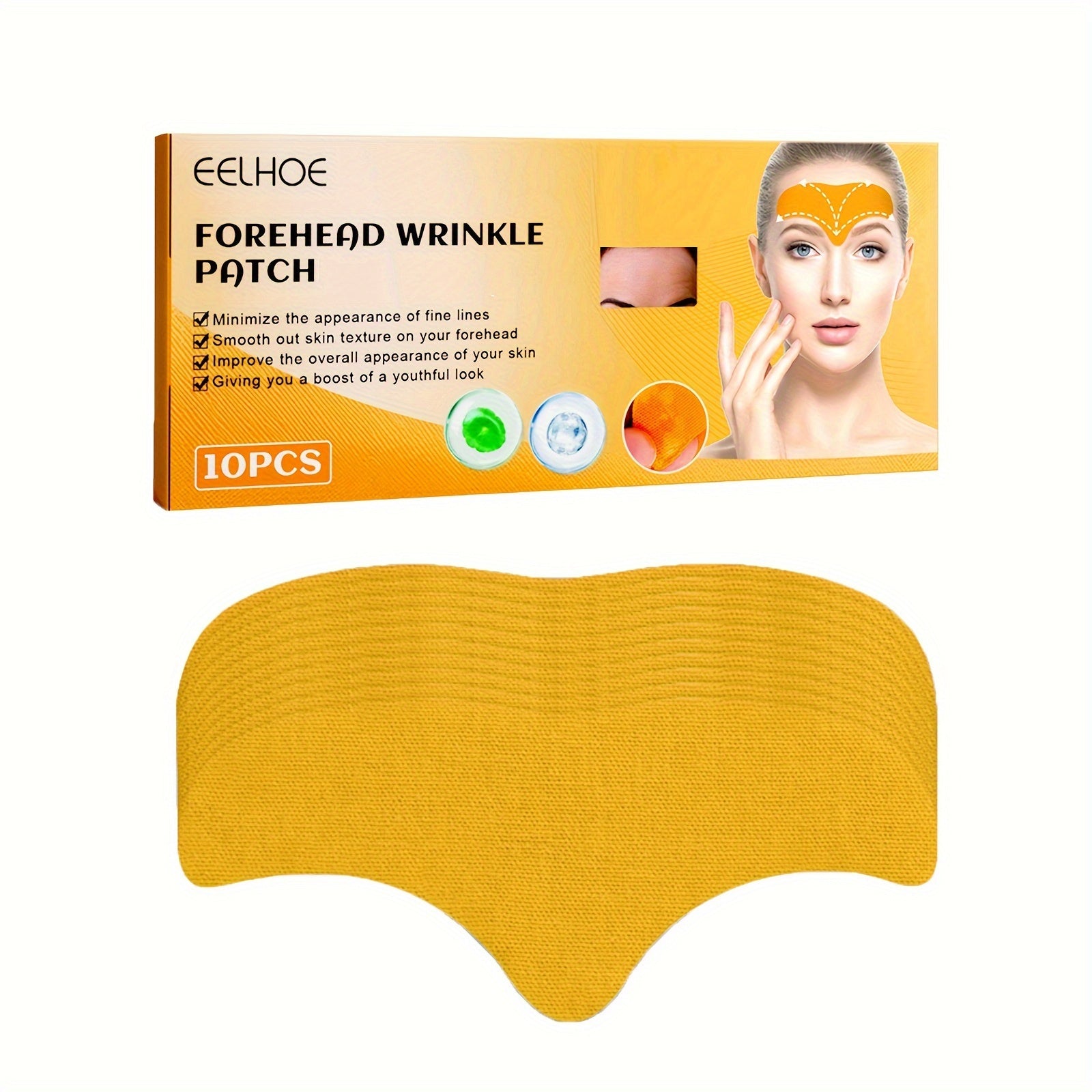 10pcs Forehead Firming Patches Smoothes Tightens Face Skin