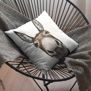 45.72x45.72 см Очаровательная подушка с изображением лица осла в деревенском стиле - квадратный декоративный чехол с молнией для дивана, кровати, патио и автомобиля