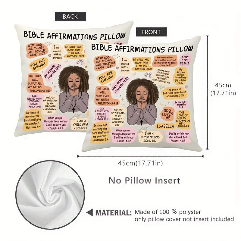 Double-Sided Affirmations Pillow Cover Decorative Cushion for Sofa Bed Chair Car 45cm