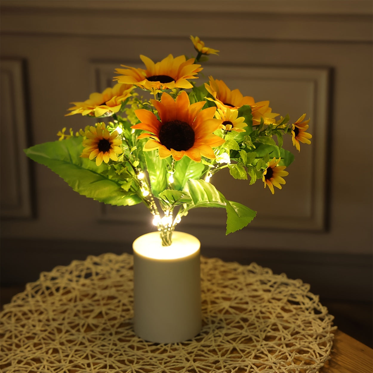 Sunflower Night Light Battery Operated for Living Room Bedroom Decorative Lamp