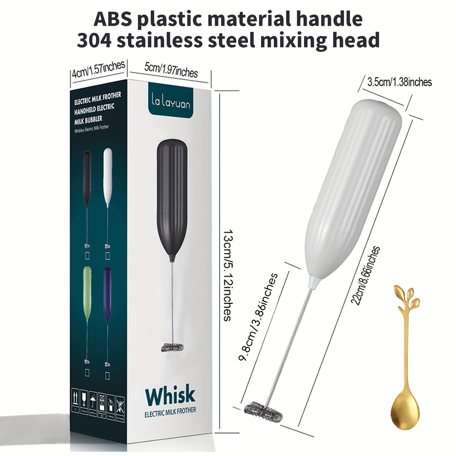 Electric Milk Frother Handheld Mini Drink Mixer for Coffee Cappuccino Frappe Chocolate