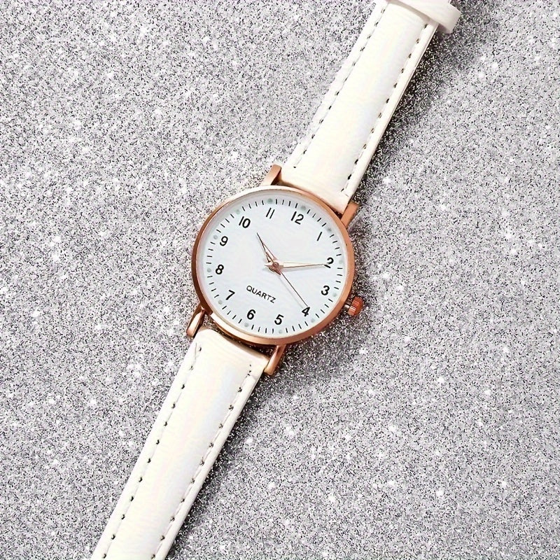 Набор из 6 женских кварцевых часов с кожаными ремешками и бижутерией в виде бабочек