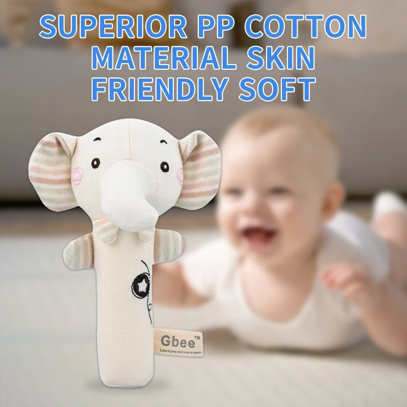 2 ta paxta rattles to'plami, 0-1 yoshdagi bolalar uchun yumshoq tutqichli o'yinchoqlar, shirin qo'ng'iroq ovozlari bilan, bej rangda - chaqaloqlar uchun mukammal qulay o'yin do'stlari