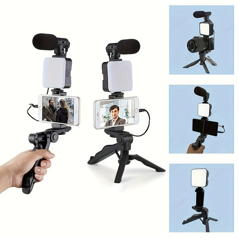 Entry-Level Vlog Mobile Shooting Kit with Fill Light, Selfie Beauty, LED Lighting, Handheld Stabilizer