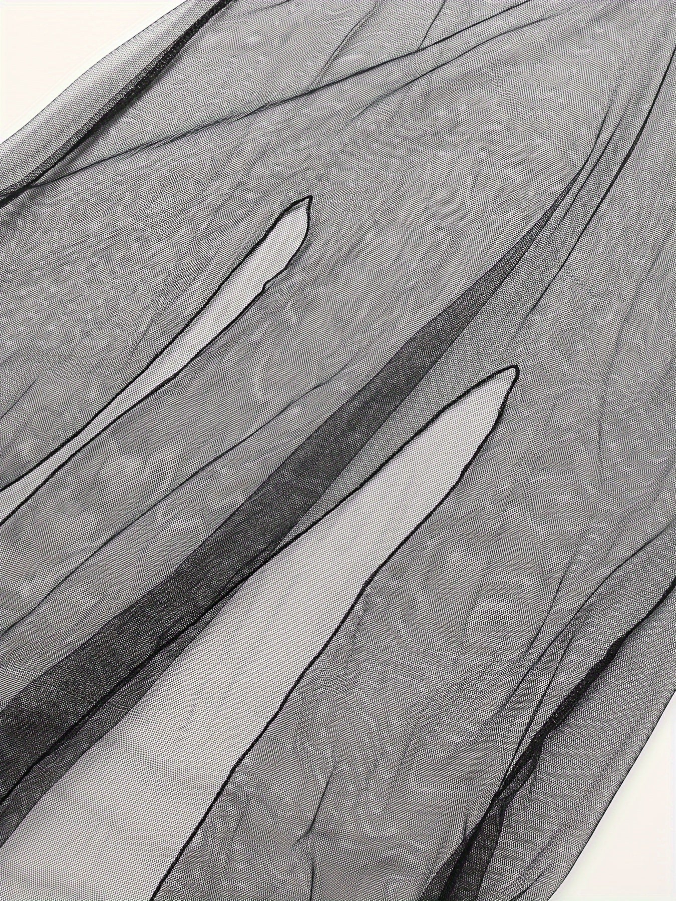 Женская полупрозрачная кружевная длинная юбка-пеньюар с кисточками