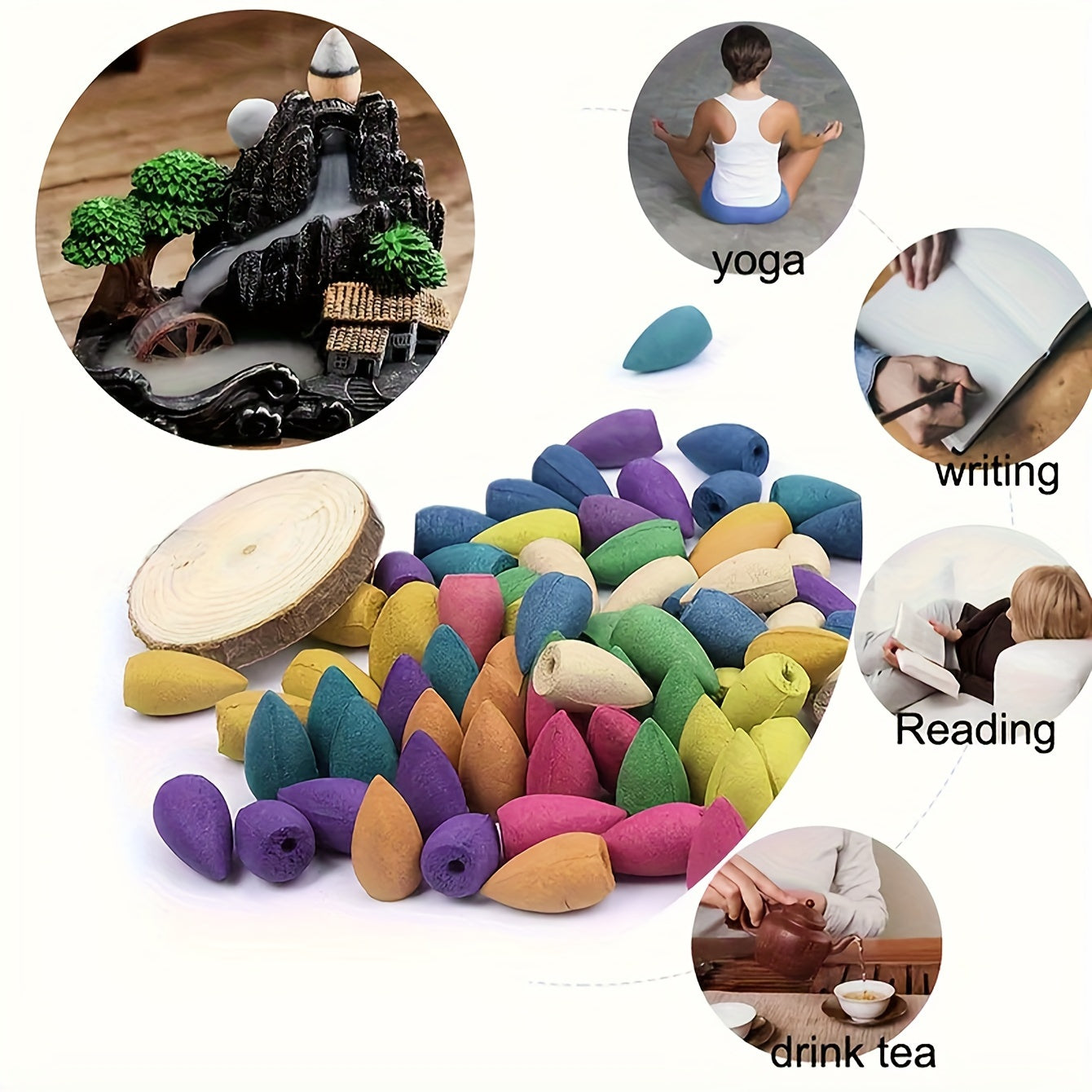 Lavender and Sandalwood Incense Grains for Aromatherapy and Home Deodorizing