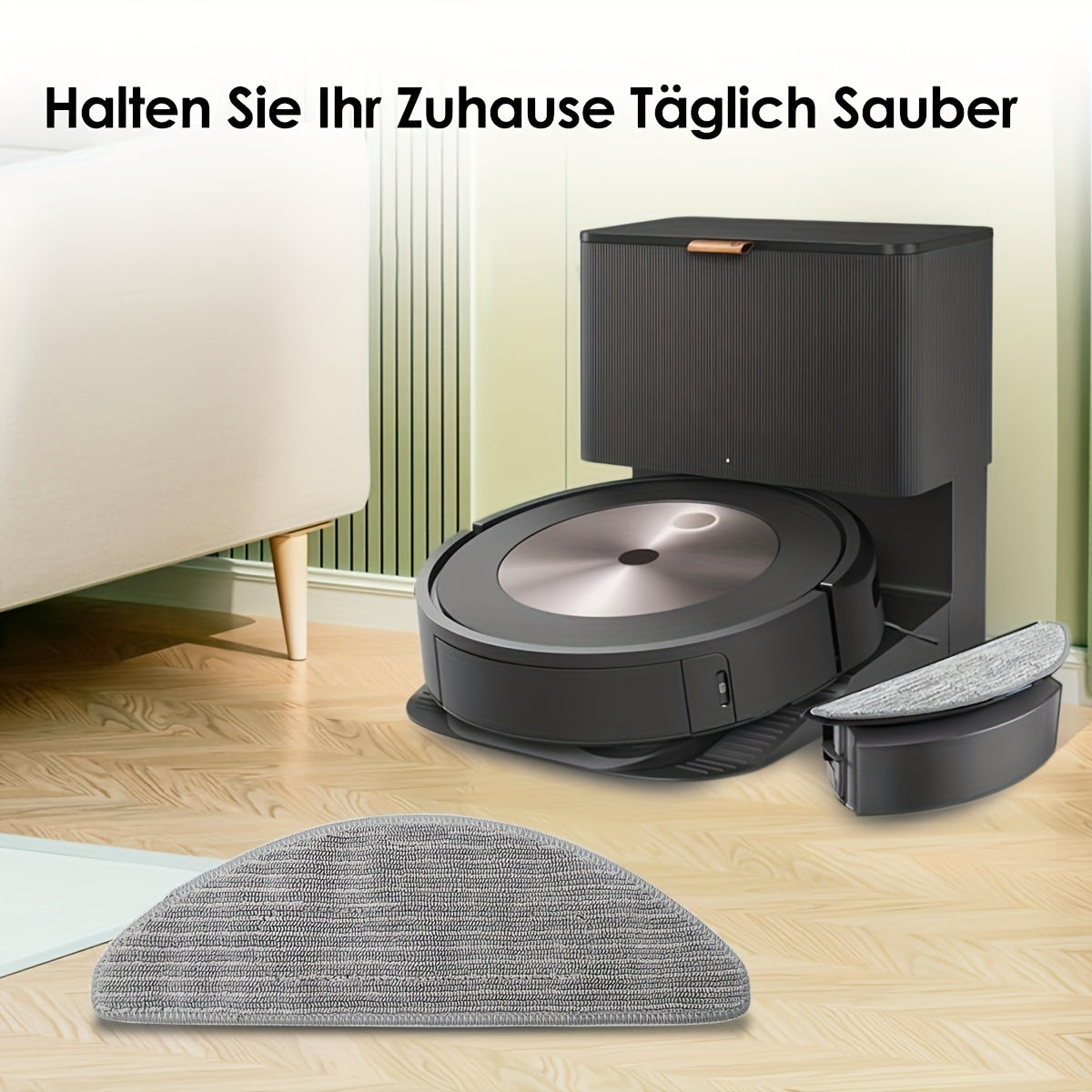 Replacement Mop Pads for Robot Vacuum and Mop, Washable Reusable, Superfine Cleaning