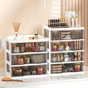 Transparent Stackable Jewelry and Cosmetic Organizer for Vanity Storage