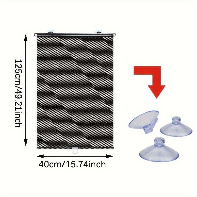 Универсальная солнцезащитная штора с присосками, телескопическая, портативная, без отверстий