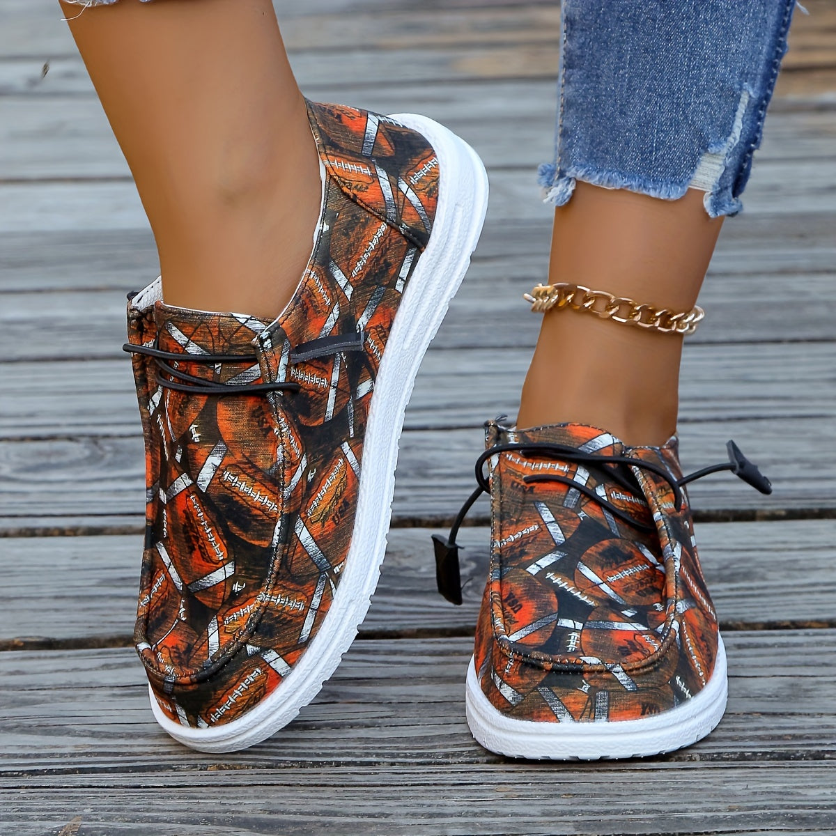 Women's Canvas Shoes Large Size Casual Cartoon Pattern All Seasons