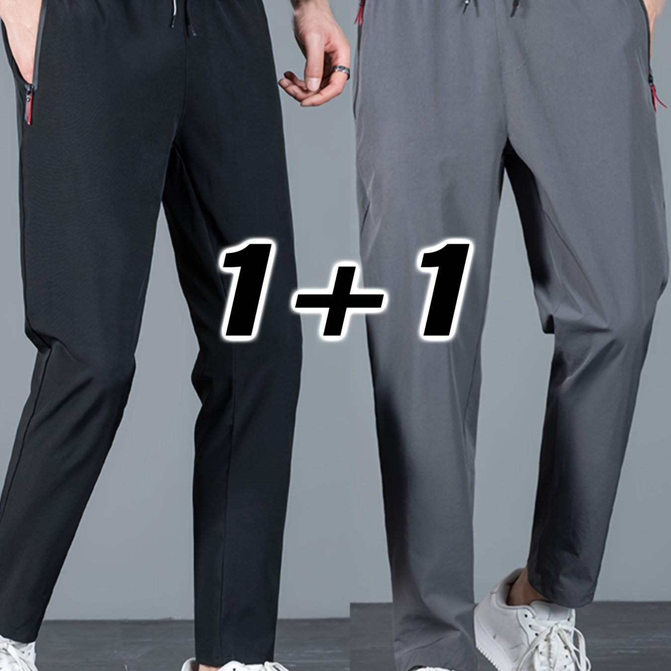 Men's Casual Pants Lightweight Breathable Quick Dry Sports Pants Set of Two