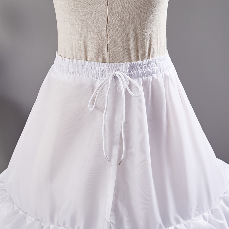 Nikoh kiyimi uchun ostki kiymalar, hajm va shakl uchun 3 ta halqali halqalar bilan A-chiziqli yubka