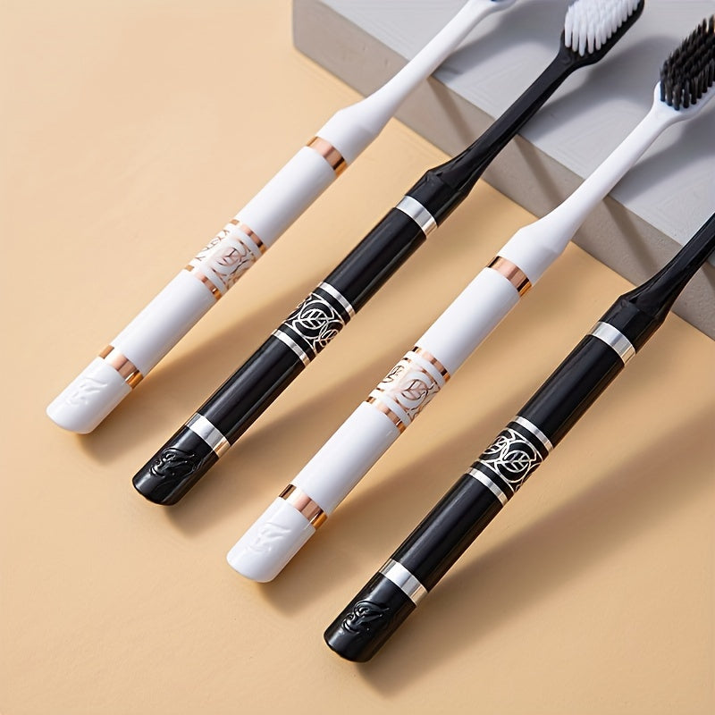 Set of 2 Soft Bristle Full-Size Toothbrushes for Adults and Travel