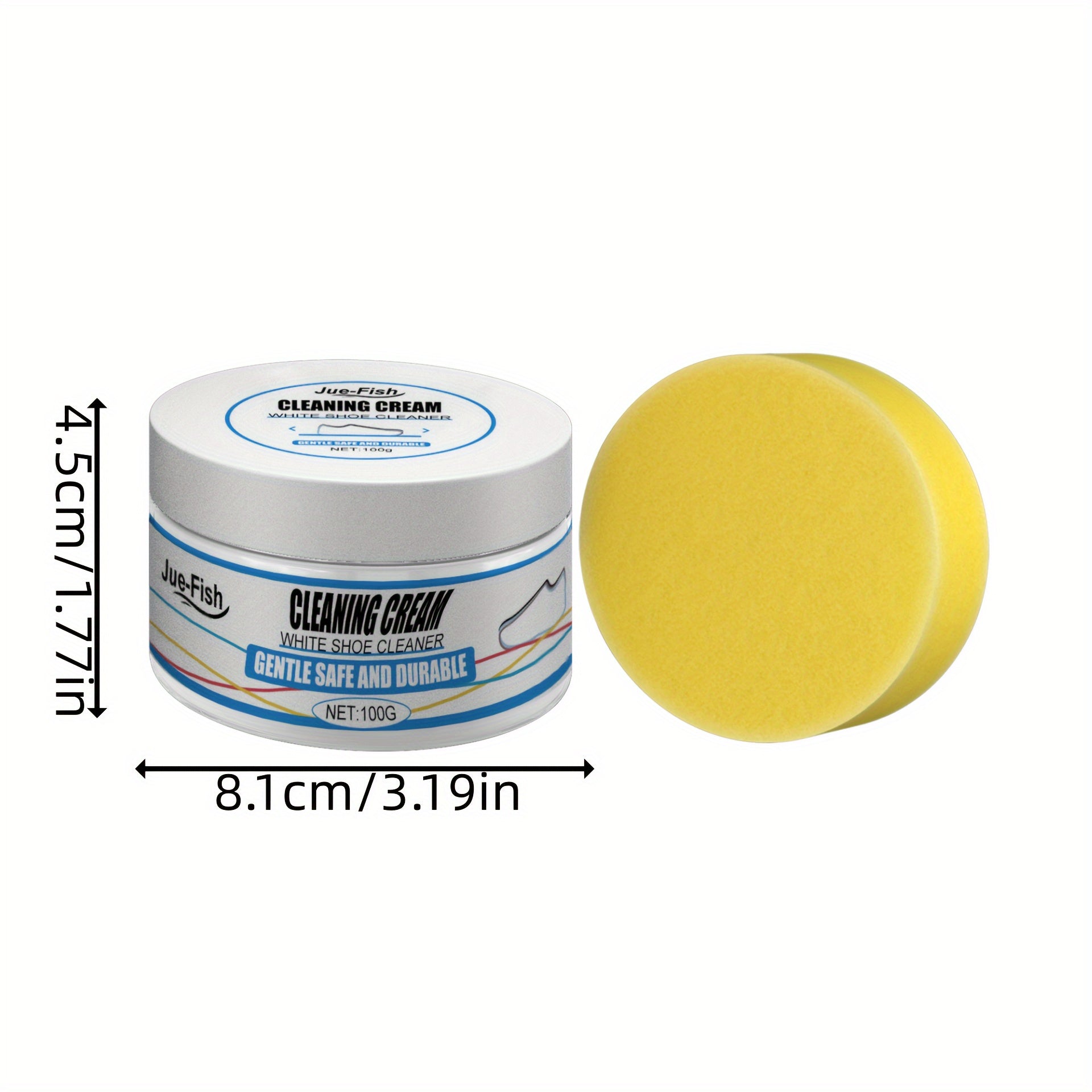 White Shoe Cleaner Cream for Sneakers Canvas Faux Leather No Rinse Stain Remover