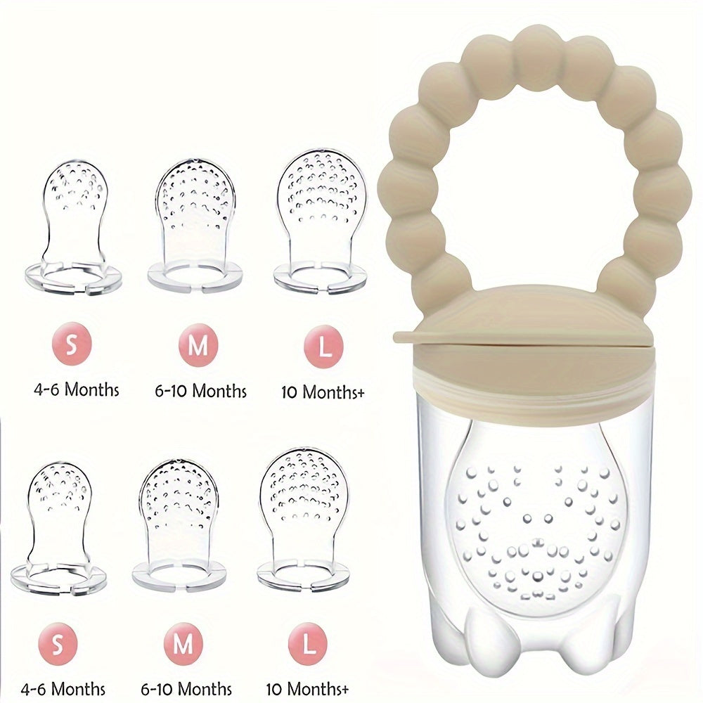 7-Piece Silicone Baby Food Feeder Set for 4-10 Months with Teething Nibblers