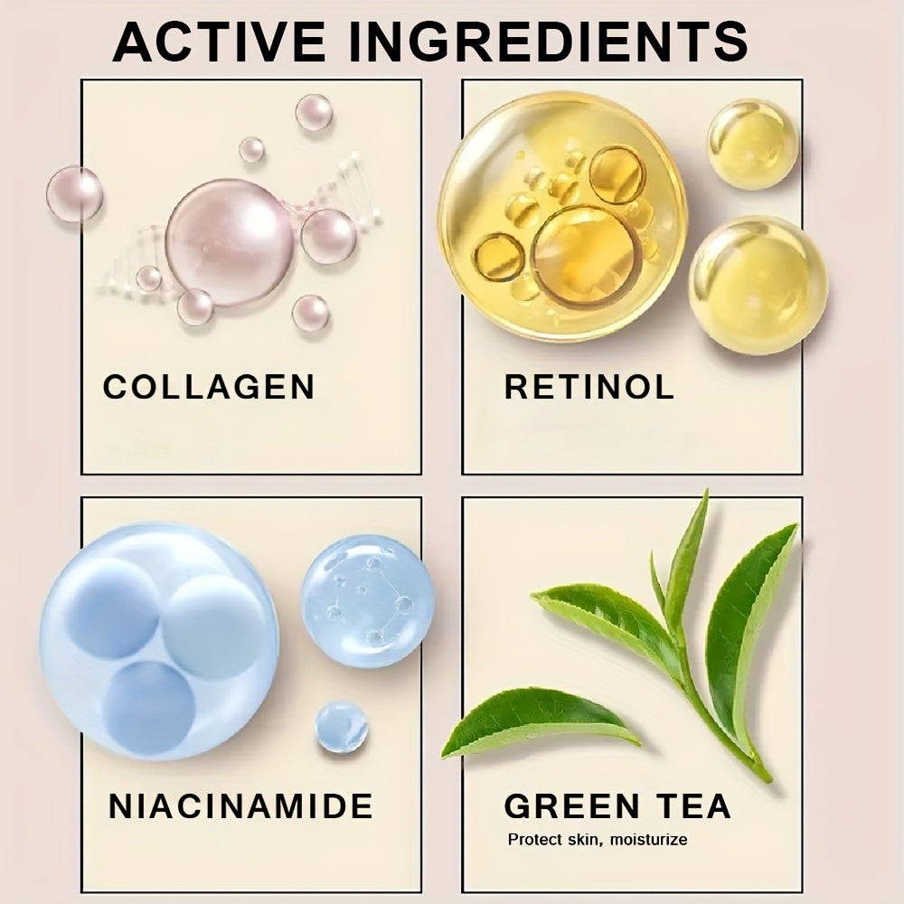 Ҳамма тері турлари учун коллаген ретинол кунлик ва тўшак ёруғлантирувчи креми, гиалурон кислотаси, C, E витамини, глицерин 30G 60G 100G