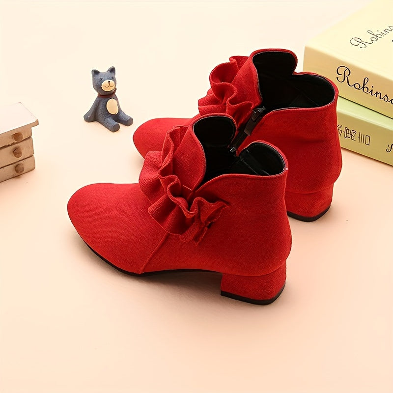 Botines de plataforma con cremallera para chicas por encima del tobillo y suela de goma