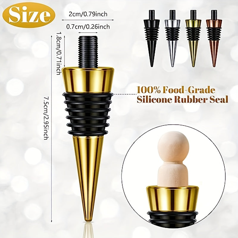 Stainless Steel Wine Stopper Set for Red Wine Champagne Beverage Preservation
