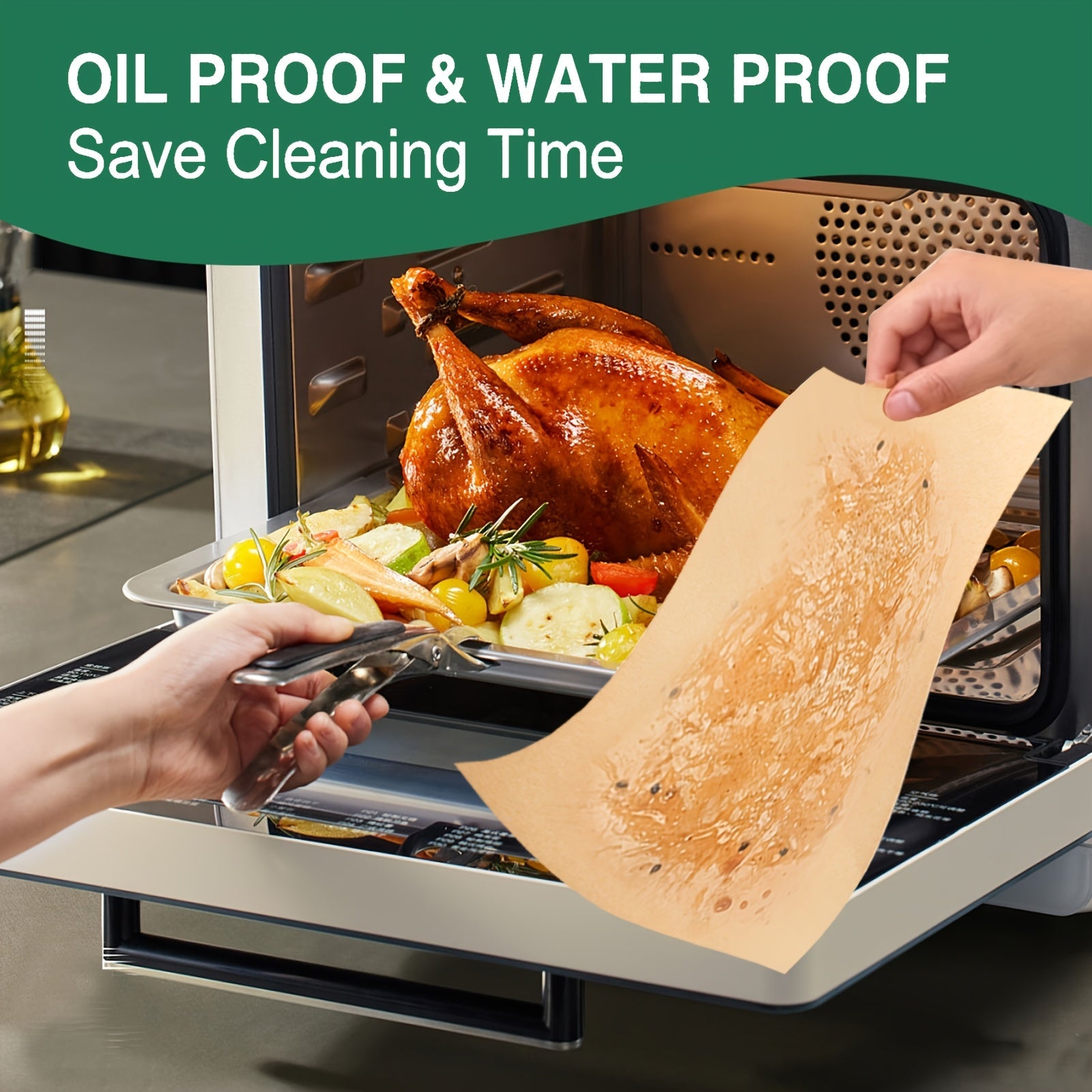 50 liners desechables para freidora de aire antiadherentes, papel de pergamino a prueba de aceite